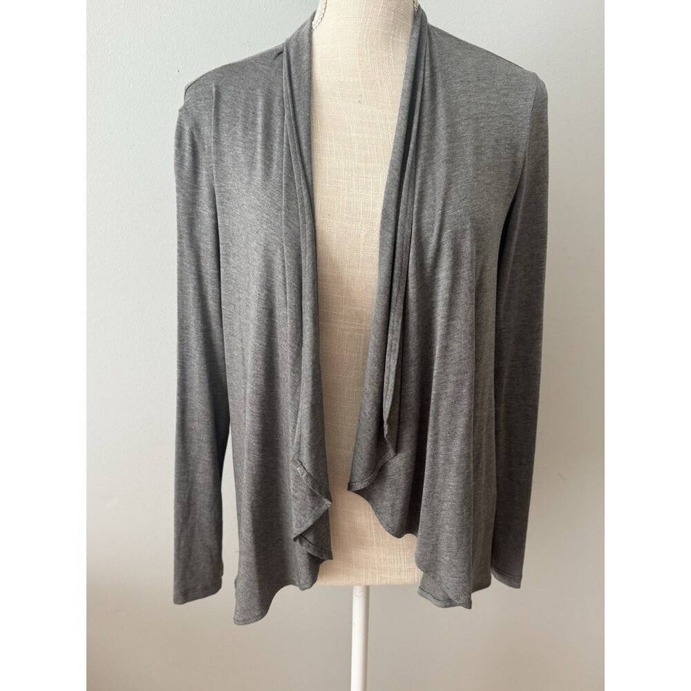 AMOUR VERT Women's Gray Lightweight Open Sweater Size Small Made in USA